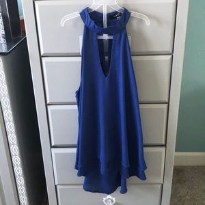 Chocker style royal blue tank top